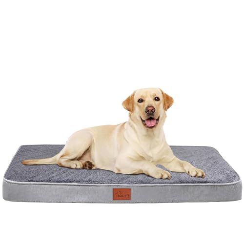 CALIYO Orthopädisches Hundebett Grosse Hunde 112x81x7.6cm, Flauschig Hundekissen Hundebett Waschbar, Unterseite Atmungsaktiv Haustierbett Dog Bed Hundematratze von CALIYO