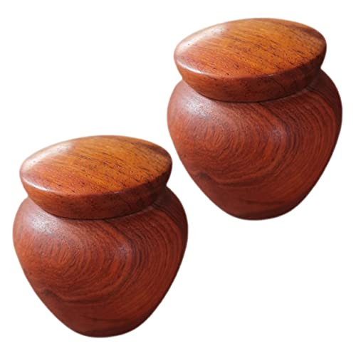 CALLARON 2 Stück Mini Urnen aus Holz Kleine Luftdichte Gedenkurnen für Menschliche und Haustierkremation Tragbare Kompakte Aufbewahrung für Persönliche Erinnerungsstücke von CALLARON
