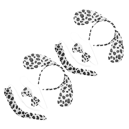CALLARON 2Sätze Teiliges Dalmatiner Kostümset Für Halloween Haarreif Mit Hundeohren Fliege Und Rollenspiel Outfit Für Fasching Karneval Und Partys von CALLARON
