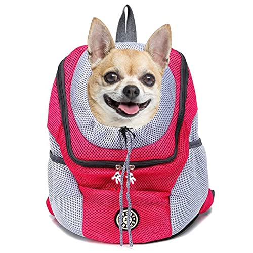 Hundetransportrucksack, atmungsaktiv, wasserdicht, für kleine Hunde und Katzen, verstellbarer Transportrucksack, gepolsterter Schultergurt, für Wandern, Reisen im Freien 1(S) von CALLOVE