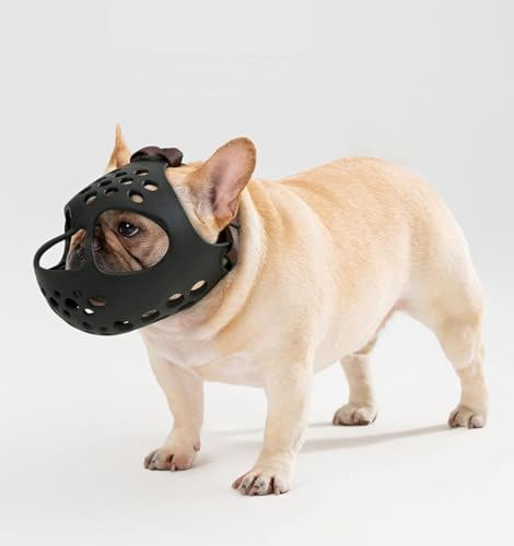 Maulkorb mit kurzer Schnauze Französische Bulldogge verstellbar Anti Biss, Anti Bell（L） von CALLOVE
