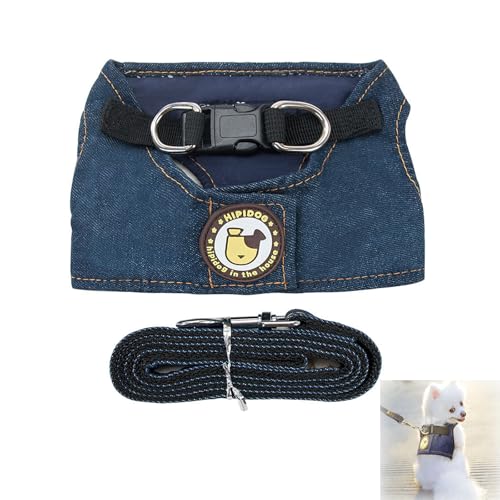 Blau Hundegeschirr, Atmungsaktive Katzengeschirr mit Leine Ausbruchsicher, Verstellbar Welpengeschirr, No Pull Hund Weste für Kleine Mittele Große Hunde Katzen Welpen Haustiere (a) von CALLYSONIC
