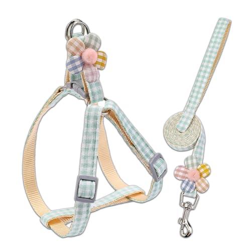 Hundegeschirr Mittelgroße Hunde, Geschirr für Hunde Klein, Welpengeschirr, Hundegeschirr Welpen, Einstellbar Zuggeschirr Hund, 1.2 m Dog Harness (grün-2) von CALLYSONIC
