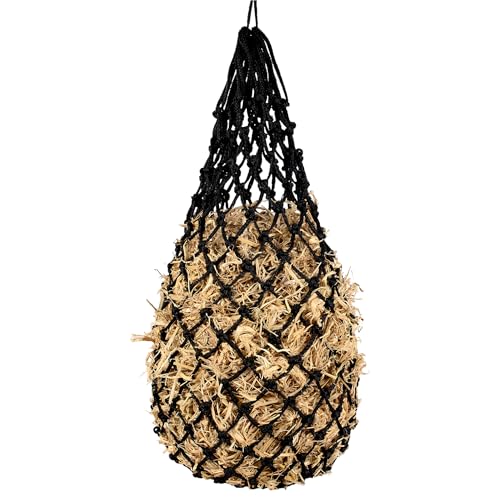 CAMATET Slow Feeder Heunetze, Futterbeutel für Pferde, extra dick, 101,6 cm, langsames Füttern, Heunetz mit 5,1 cm Löchern, Hängesäcke für Ziegen und Nutztiere (schwarz) von CAMATET