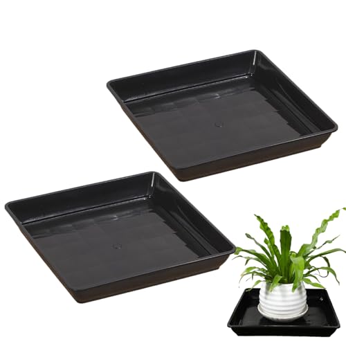 CAMEIRGOU 2 Stück Blumentopf Untersetzer Plastik Pflanzen Untersetzer Kunststoff Pflanztopf Untersetzers Blumentopfuntersetzer Leicht Stabile Garten Pflanzenuntersetzer Für Innen Und Außenpflanzen von CAMEIRGOU