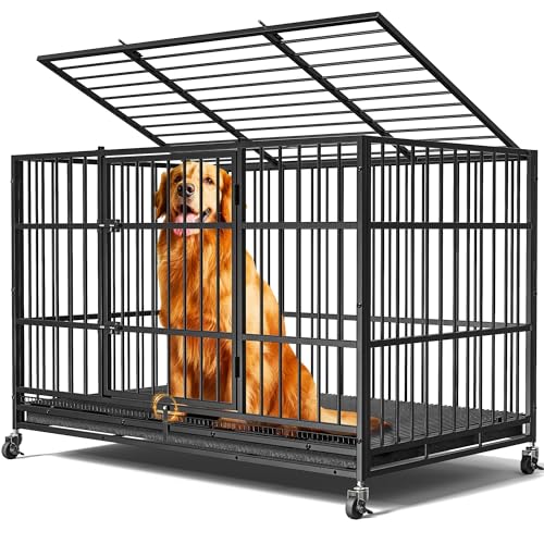 CAMMOO 121,9 cm robuste Hundekäfige für große Hunde, ausbruchsicher, verbesserte 4 abschließbare Räder, abnehmbare Tür, Hundehütte innen, maximale Belastung 136 kg, leicht zu reinigen, XXL Hundekäfig CAMMOO 121,9 cm robuste Hundekäfige für große Hunde, ausbruchsicher, verbesserte 4 abschließbare Räder, abnehmbare Tür, Hundehütte innen, maximale Belastung 136 kg, leicht zu reinigen, XXL Hundekäfig von CAMMOO