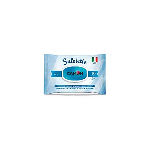CAMON | Reinigungstücher für Hunde und Katzen, 30 x 20 cm, Packung mit 40 Stück, Duft Excel, ohne Ethylalkohol und Parabene, hergestellt in Italien von CAMON