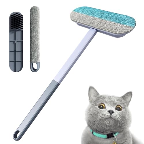 CANCYCC 4 in 1 Tierhaarentferner Multifunktion Langen Griff, Pet Hair Remover, Katzenhaarentferner & Fusselbürste, Antistatische Haustier Handschuhe, Tierhaarentferner für Katzen Und Hunde von CANCYCC