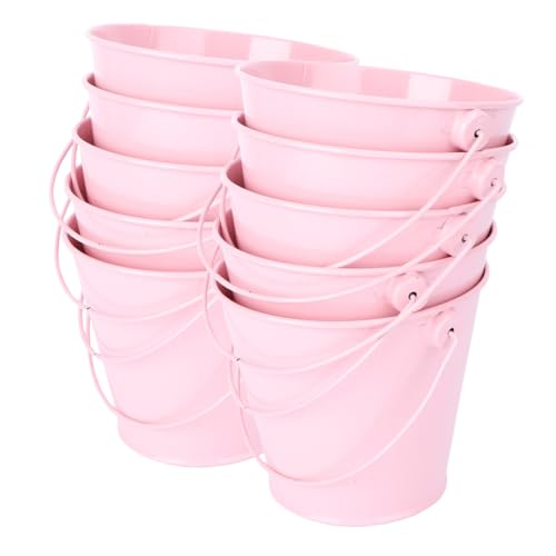 CANIGHT 10 Stück Rosa Kleine Metalleimer Mit Griffen Für Partygeschenke, Klassenzimmerdekorationen, Mini-Eimer Für Kinder, Bleistifthalter, Klassenzimmer von CANIGHT