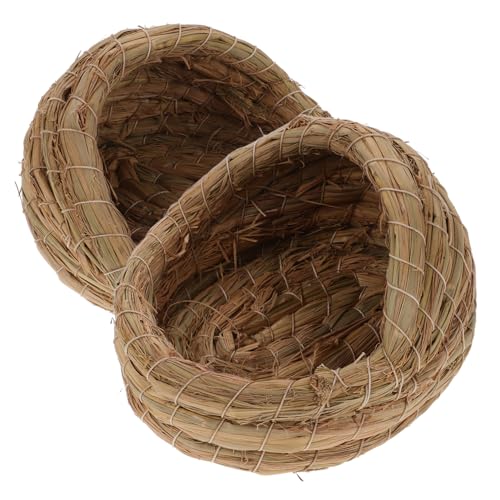 CANIGHT 2 Stück Hühnerstall Zuchtnest, Hühnerschlafbett, Gewebtes Schlafbett, Hühnerlegehaus, Kleines Schlafhüttennest, Kleintierkäfig, Hühnerstallbett, Gewebtes Nest von CANIGHT