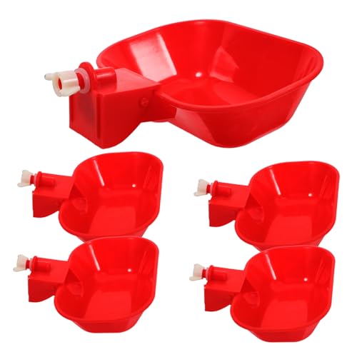 CANIGHT Huhn Feeder Geflügel Waterer 5 Stücke Automatische Huhn Wasser Tasse Rot Spillproof von CANIGHT