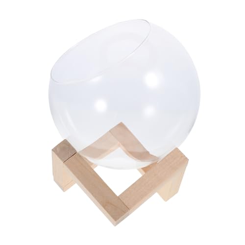 CANIGHT Glas-pflanzenterrarium Mit Holzständer Für Sukkulenten-Terrarium-Display, Glas-tischplatte, Sukkulenten-luftpflanzen-pflanzgefäß, von CANIGHT