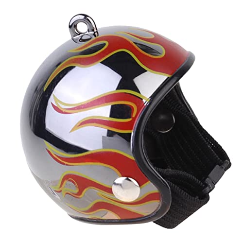 CANIGHT Hühnerhelm Für Kleine Haustiere Schutzhelm Für Vögel Enten Und Wachteln Mit Feurigem Muster Verstellbar Und Für Hühnerzubehör von CANIGHT