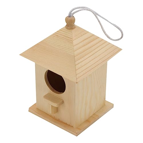 CANIGHT Vogelhaus Aus Massivholz Vogelfutterhaus Für Wildvögel Vogelzubehör Für Garten Holz Natürlicher Lebensraum Für Kleine Vögel von CANIGHT