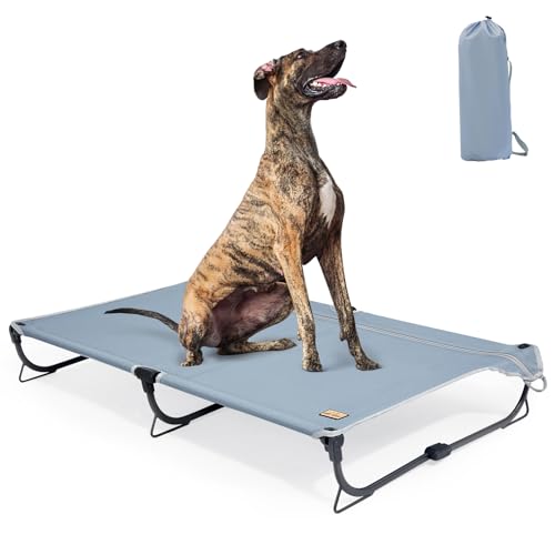 CANINE CANYON Daisy Cot, XL Faltbares erhöhtes Hundebett, tragbar, erhöht, für den Außenbereich, kühlend, kaufest, wasserdicht, strapazierfähig bis zu 72,6 kg, für Camping/Zuhause, Grau, 124,5 x 83,8 CANINE CANYON Daisy Cot, XL Faltbares erhöhtes Hundebett, tragbar, erhöht, für den Außenbereich, kühlend, kaufest, wasserdicht, strapazierfähig bis zu 72,6 kg, für Camping/Zuhause, Grau, 124,5 x 83,8 von CANINE CANYON