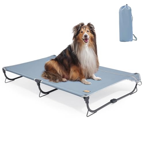 CANINE CANYON Daisy Cot, mittelgroßes faltbares erhöhtes Hundebett, tragbar, erhöhtes Hundebett, für den Außenbereich, kühlend, kaufest, wasserdicht, strapazierfähig bis zu 72,6 kg, für Camping von CANINE CANYON