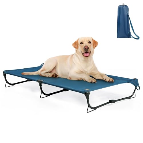 CANINE CANYON Zusammenklappbares erhöhtes Hundebett, groß, erhöhtes Hundebett, kühlend, kaufest, tragbar, strapazierfähig bis zu 72,6 kg, Haustierbett für Camping, Zuhause, Dunkelblau, 109,2 x 68,6 x CANINE CANYON Zusammenklappbares erhöhtes Hundebett, groß, erhöhtes Hundebett, kühlend, kaufest, tragbar, strapazierfähig bis zu 72,6 kg, Haustierbett für Camping, Zuhause, Dunkelblau, 109,2 x 68,6 x von CANINE CANYON