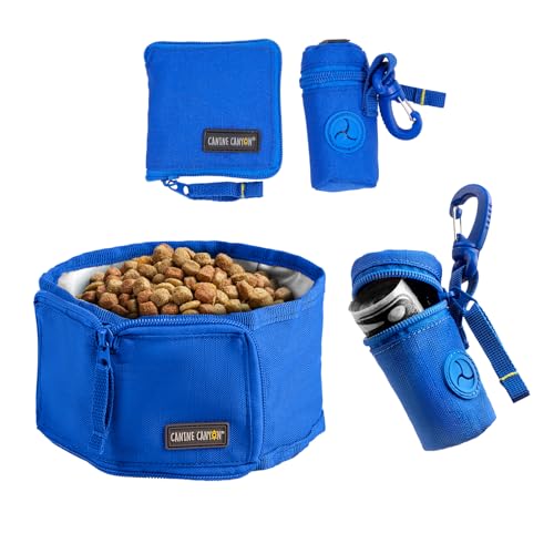 CANINE CANYON Faltbarer Hundenapf und Hundekotbeutelhalter, faltbarer Hundenapf für Futter und Wasser auf Reisen, Camping, Wandern, tragbarer Hundekotbeutelspender lässt sich an der Leine befestigen CANINE CANYON Faltbarer Hundenapf und Hundekotbeutelhalter, faltbarer Hundenapf für Futter und Wasser auf Reisen, Camping, Wandern, tragbarer Hundekotbeutelspender lässt sich an der Leine befestigen von CANINE CANYON