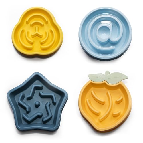 CANINOZ 4er-Pack Futternapf für Hunde, langsame Anti-Agkeit, Spielzeug für Hunde, interaktives Hundespielzeug, Schüssel, originelles Geschenk für Herren, Damen, Futternäpfe, Katzen, Zubehör für Hunde von CANINOZ