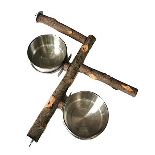 CANNXI Vogelspielzeug, Holzsitzstange, Papageien, stehend mit Futter-, Wassernäpfen, Schleifkralle für kleine, mittelgroße Vögel, einfach zu installieren CANNXI Vogelspielzeug, Holzsitzstange, Papageien, stehend mit Futter-, Wassernäpfen, Schleifkralle für kleine, mittelgroße Vögel, einfach zu installieren von CANNXI
