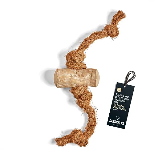 Canophera Hundekauspielzeug aus Kaffeeholz und Kokosseil | Nachhaltiges Hundespielzeug | Zahnpflege (L) von Canophera