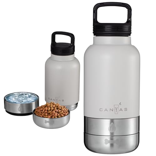 Tragbare Hundewasserflasche, 907.2 g, isoliert mit abnehmbaren Näpfen, auslaufsichere Haustier-Reiseflasche für Hunde Tragbare Hundewasserflasche, 907.2 g, isoliert mit abnehmbaren Näpfen, auslaufsichere Haustier-Reiseflasche für Hunde von CANYAS