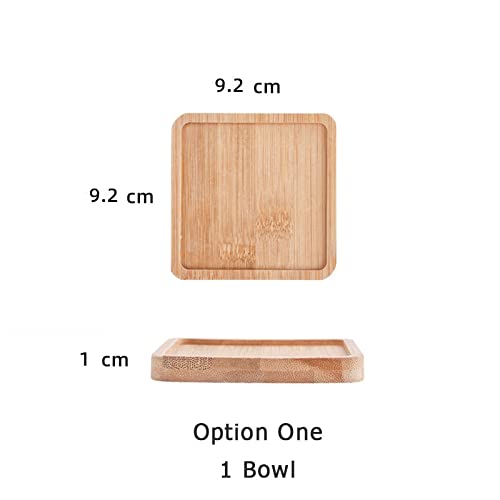CAOJH Katze Welpen Square Keramik Schüssel mit Holzständer und Teller Robuste dauerhafte kleine Pet-Feeder Multiple Color Zubehör Liefert (Color : Option one 1 Bowl) von CAOJH