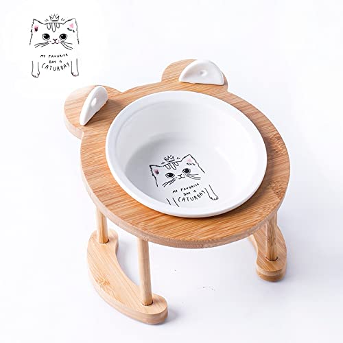 CAOJH Keramik Anti-Rutsch-Katze Doppelschüssel Haustiernahrung mit Anti-Rutsch-Klammern Katze Wasserschüssel Hund Feeder Pet Supplies Produktzubehör (Color : Single Bowl 1) von CAOJH