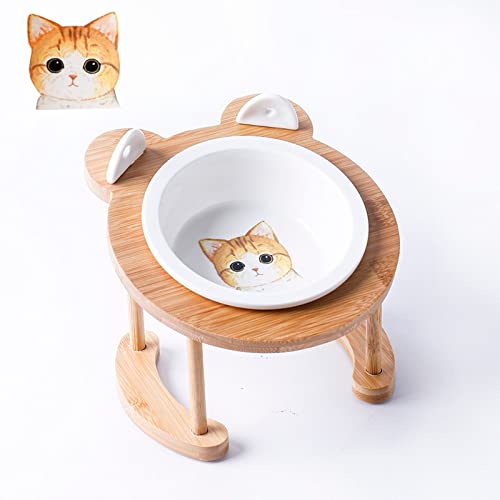 CAOJH Keramik Anti-Rutsch-Katze Doppelschüssel Haustiernahrung mit Anti-Rutsch-Klammern Katze Wasserschüssel Hund Feeder Pet Supplies Produktzubehör (Color : Single Bowl 2) von CAOJH