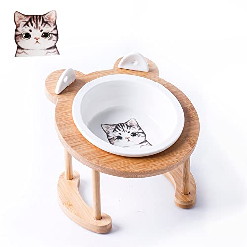 CAOJH Keramik Anti-Rutsch-Katze Doppelschüssel Haustiernahrung mit Anti-Rutsch-Klammern Katze Wasserschüssel Hund Feeder Pet Supplies Produktzubehör (Color : Single Bowl 5) von CAOJH