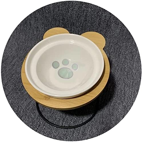 CAOJH Mode High-End Pet Bowl Verschiedene Cartoon-Muster Edelstahl-Regal-Keramik-Schüssel Fütterung und Trinkschalen for Hundekatze (Color : Gray) von CAOJH