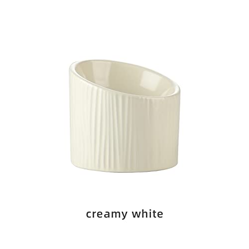 CAOJH rutschfeste Katzenhunde-Keramik-Trinkring-Speisen und Wasserschüssel for Welpen-Bunny-Tier-Feeder Pet Supplies Produktzubehör (Color : Creamy White) von CAOJH