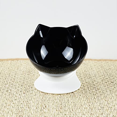 CAOJH rutschfeste doppelte Katzenschale Hundeschüssel Erhöhte Haustierschüssel Fütterung Wasserschüssel for Katzenfutter Haustierschüsseln for Hunde Feeder-Schüsseln und Schüsseln (Color : 1 Black) von CAOJH