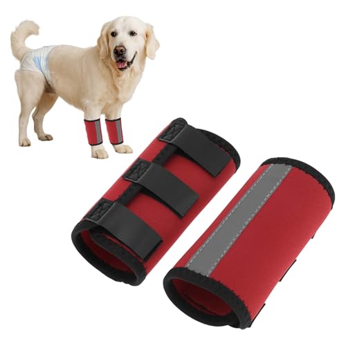 CAPASTEC 1 Paar Hund Vorderbein Gelenkstütze Sprunggelenkbandage mit Reflektierstreifen, Hund Vorderbeinbandage Knieschutz Tierarztoperation Schadenverband Bandage Rot Mittel 17cm x 11.5cm CAPASTEC 1 Paar Hund Vorderbein Gelenkstütze Sprunggelenkbandage mit Reflektierstreifen, Hund Vorderbeinbandage Knieschutz Tierarztoperation Schadenverband Bandage Rot Mittel 17cm x 11.5cm von CAPASTEC