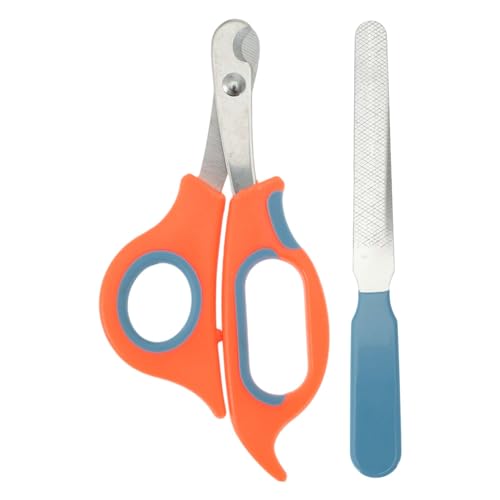 CAPASTEC 1 Set Krallenschere, Katzenschere für Anfänger, Krallenschere, mit Nagelfeile Liegt Gut in der Hand, Katzennagelschere, Orange Blau von CAPASTEC