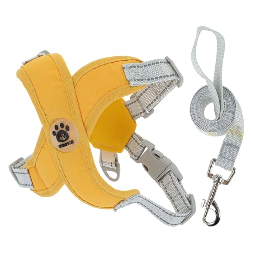 CAPASTEC 1 SetHundegeschirr mit Hundeleine Set, X-Framework, Verstellbares Anti-Zug Anti-Würge-Hundebrustgeschirr, mittelgroße Hunde und Welpen, Atmungsaktive Hundeweste mit Leine, L, Gelb CAPASTEC 1 SetHundegeschirr mit Hundeleine Set, X-Framework, Verstellbares Anti-Zug Anti-Würge-Hundebrustgeschirr, mittelgroße Hunde und Welpen, Atmungsaktive Hundeweste mit Leine, L, Gelb von CAPASTEC