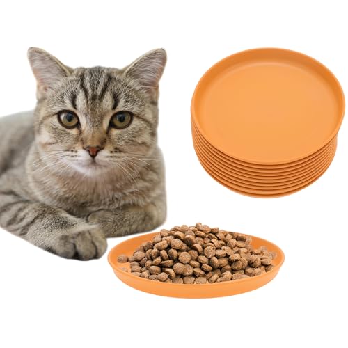 CAPASTEC 10 Stück Flache Katzenschale, Katzenfutter, Fressnapf, Katzenteller, Runde Katzenschale, Katzenfressnapf, Katzenschale für Kätzchen und Kurzbeinige Katzen, Orange CAPASTEC 10 Stück Flache Katzenschale, Katzenfutter, Fressnapf, Katzenteller, Runde Katzenschale, Katzenfressnapf, Katzenschale für Kätzchen und Kurzbeinige Katzen, Orange von CAPASTEC