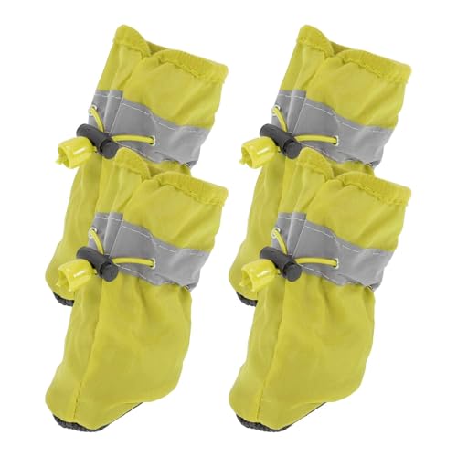 CAPASTEC 4 Stück Pfotenschutz Für Hunde Pfotenschutz Hundeschaden wasserdichte Socken Hundeschuhe Mit Verstellbaren Riemen Indoor Outdoor Größe 6 Gelb CAPASTEC 4 Stück Pfotenschutz Für Hunde Pfotenschutz Hundeschaden wasserdichte Socken Hundeschuhe Mit Verstellbaren Riemen Indoor Outdoor Größe 6 Gelb von CAPASTEC