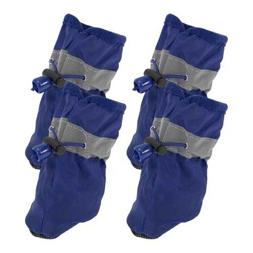 CAPASTEC 4 Stück Pfotenschutz Für Hunde Pfotenschutz Hundeschäden wasserdichte Socken Hundeschuhe Mit Verstellbaren Riemen Indoor Outdoor Größe 1 Blau von CAPASTEC