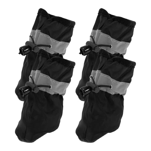 CAPASTEC 4 Stück Pfotenschutz Für Hunde Pfotenschutz Hundeschäden wasserdichte Socken Hundeschuhe Mit Verstellbaren Riemen Indoor Outdoor Größe 7 Schwarz von CAPASTEC