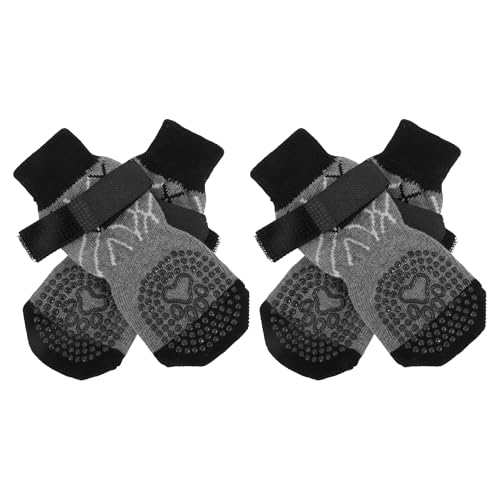 CAPASTEC 4 Stück rutschfeste Hundesocken Mit Verstellbaren Klebebändern, Hundesocken Für Hunde, Pfotenschutz Für Holzböden, XS, Grau CAPASTEC 4 Stück rutschfeste Hundesocken Mit Verstellbaren Klebebändern, Hundesocken Für Hunde, Pfotenschutz Für Holzböden, XS, Grau von CAPASTEC