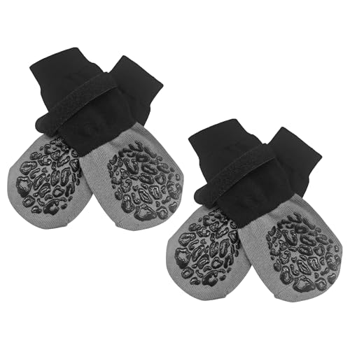 CAPASTEC 4 Stück rutschfeste Hundesocken mit reflektierenden verstellbaren Bändern, Haustier-Socken für Hunde, Pfoten-Schutz für Holzböden, Schwarzton grauen, Medium CAPASTEC 4 Stück rutschfeste Hundesocken mit reflektierenden verstellbaren Bändern, Haustier-Socken für Hunde, Pfoten-Schutz für Holzböden, Schwarzton grauen, Medium von CAPASTEC
