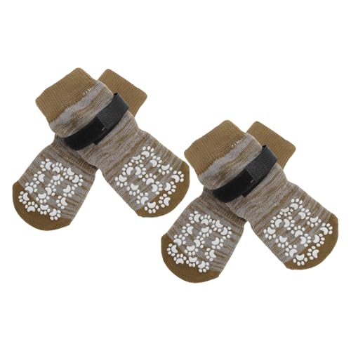 CAPASTEC 4 Stück rutschfeste Hundesocken mit verstellbaren Klebebändern, Haustier-Socken für Hunde, Pfoten-Schutz für Holzböden, Farbverlauf Braun, Groß CAPASTEC 4 Stück rutschfeste Hundesocken mit verstellbaren Klebebändern, Haustier-Socken für Hunde, Pfoten-Schutz für Holzböden, Farbverlauf Braun, Groß von CAPASTEC