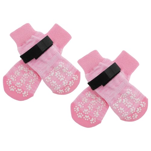 CAPASTEC 4 Stück rutschfeste Hundesocken mit verstellbaren Klebebändern, Haustier-Socken für Hunde, Pfoten-Schutz für Holzböden, Gradient Pink, Groß CAPASTEC 4 Stück rutschfeste Hundesocken mit verstellbaren Klebebändern, Haustier-Socken für Hunde, Pfoten-Schutz für Holzböden, Gradient Pink, Groß von CAPASTEC