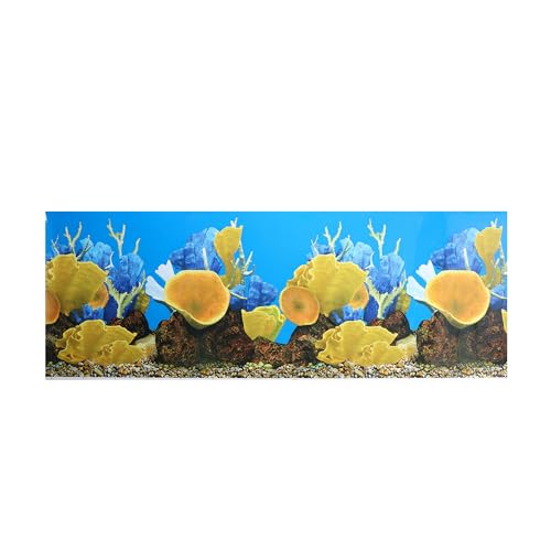 CAPASTEC Aquarium-Hintergrund-Poster, doppelseitig, Meereskorallenfische, Hintergrunddekor-Aufkleber für Aquarium, 122 x 50 cm, mehrfarbig von CAPASTEC
