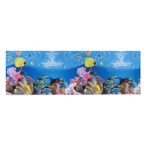 CAPASTEC Aquarium-Hintergrund-Poster, doppelseitig, Meereskorallenfische, Hintergrunddekor-Aufkleber für Aquarium, 150 x 50 cm (mehrfarbig) von CAPASTEC