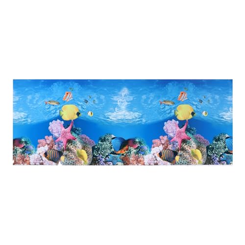 CAPASTEC Aquarium-Hintergrund-Poster, doppelseitig, Meereskorallenfische, Hintergrunddekor-Aufkleber für Aquarium, 150 x 60 cm (mehrfarbig) von CAPASTEC