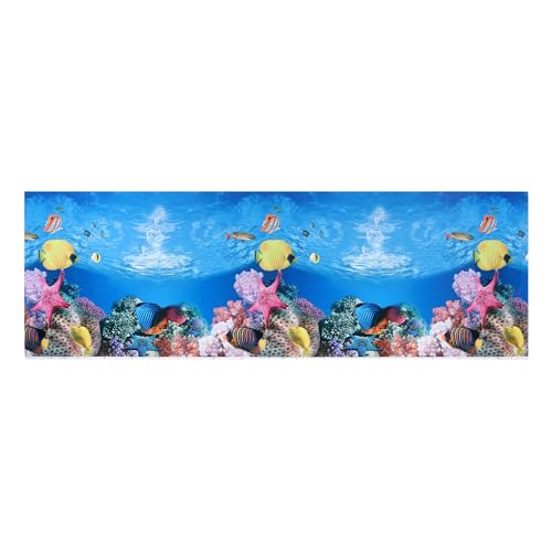 CAPASTEC Aquarium-Hintergrund-Poster, doppelseitig, Meereskorallenfische, Hintergrunddekor-Aufkleber für Aquarium, 180 x 60 cm, mehrfarbig von CAPASTEC