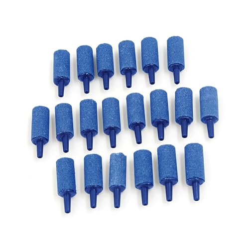 CAPASTEC Ausströmerstein, Mini-Blasen-Luftstein, Ausströmer für Aquarien und Aquarien, 2,4 x 1,2 cm (Blau, 20 Stück) von CAPASTEC