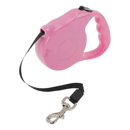 CAPASTEC Einziehbare Hundeleine Ergonomischer Griff Einfarbig Für Haustiere Unter 10 Kg 3 Meter Rosa von CAPASTEC